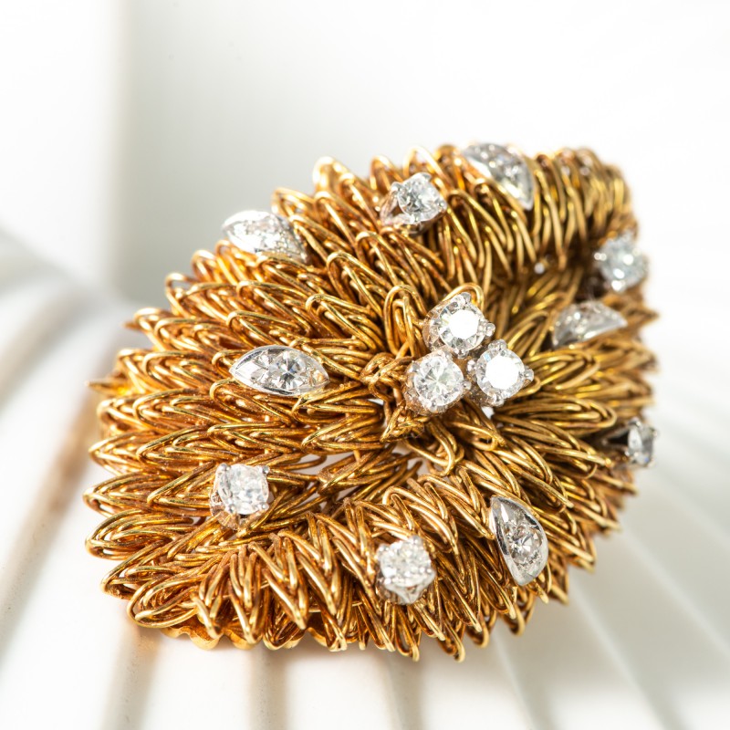 Spilla anemone 1950 con diamanti