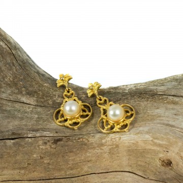 Orecchini 1920 oro giallo e perle