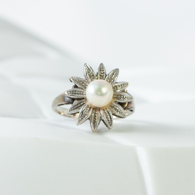 Anello fiore perla 1970